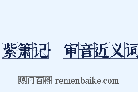 紫箫记·审音近义词是什么意思的图片